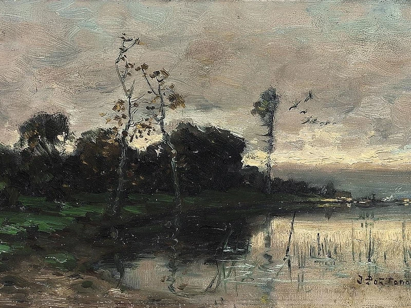 1850-Ivan Pavlovich Pokhitonov - Lo stagno sotto un cielo piovoso